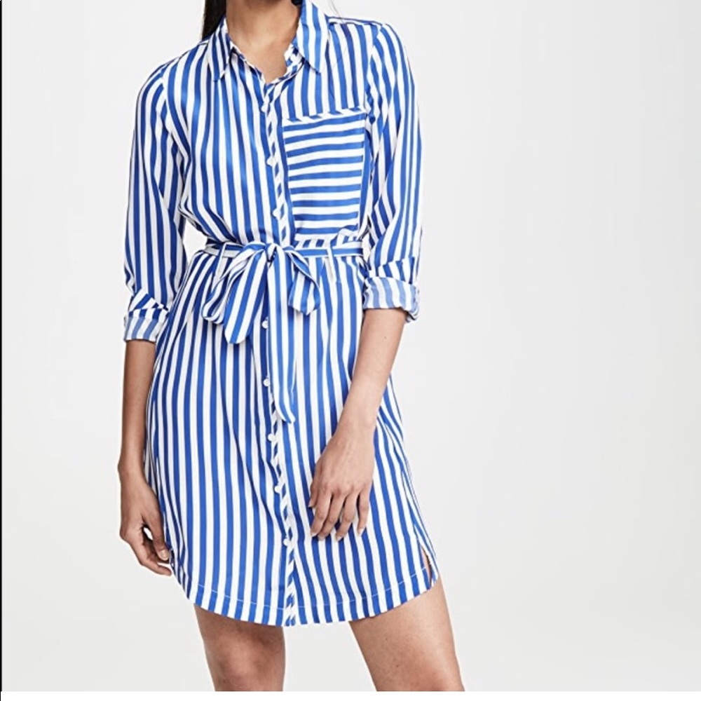 AYR The Society striped silk shirtdress sz L